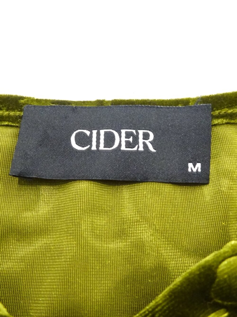 CIDER Olive Green Floral Velvet Mini Dress - Size M - Picture 4 of 14
